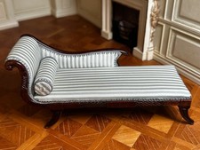 Dolls house miniature 1:12 vintage ARTISAN chaise longue by DAVID BOOTH