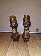 2 Vintage Mini Amber Colored