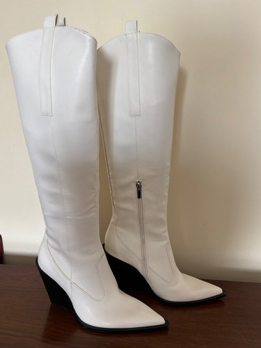 Zara white knee - white, pointed