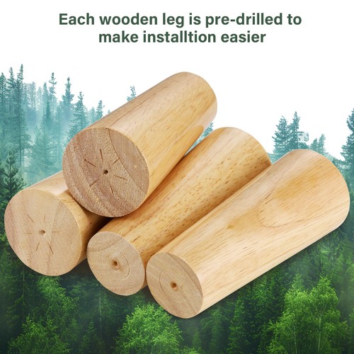 12cm wooden furniture legs - 4x,