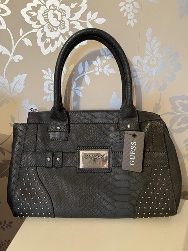 Guess black print leather bag - guess,