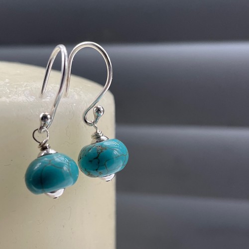Stabilised turquoise rondelle - stabilised,