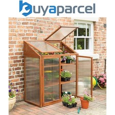 Rowlinson Hardwood Wooden Mini Greenhouse Garden Growhouse & Shelves