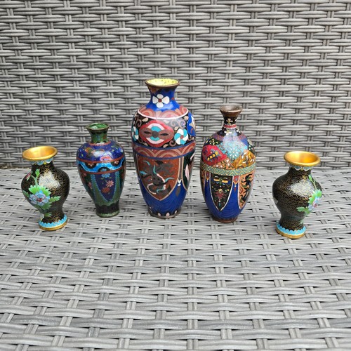Antique cloisonne vases - cloisonne,