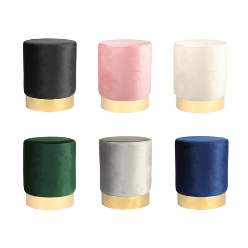 Round velvet pouffe bedroom - velvet,
