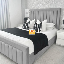 Plush Velvet Diva Panel Bed With/Without Ottoman Gas Lift Storage !!!