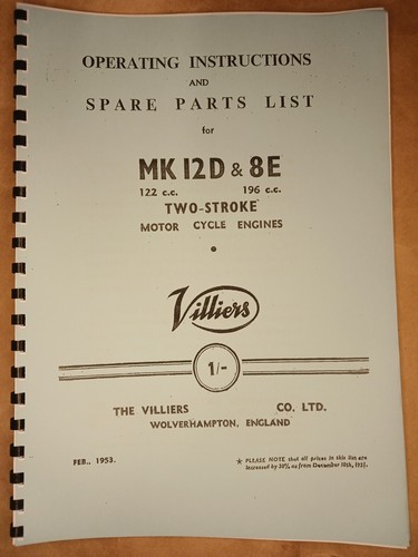 Villiers 12d operating - &,