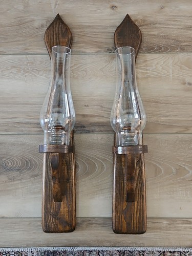 Vintage wooden wall sconces - vintage,