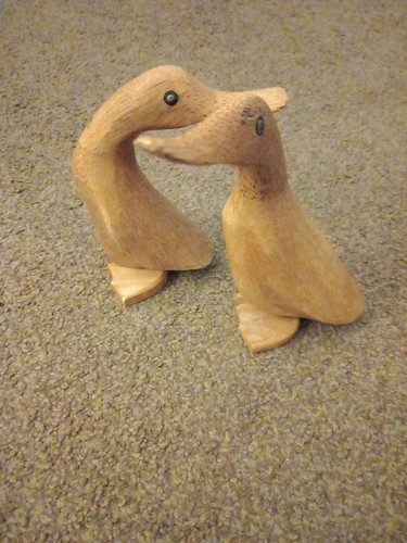 Wooden duck sculpture hand - duck,