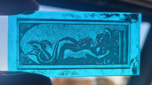 Stained glass mermaid - glass,