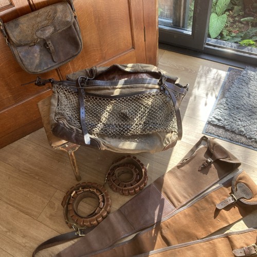 Antique game hunting bag - game,