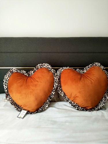 Dunelm cushion velvet hearts - cushion,