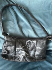 Ladies Handbag Gothic Horror Halloween Black Hand Painted Shoulder Bag
