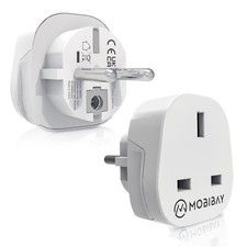 2 X UK to EU adapter, European Plug Adaptor Type E/F, UK to EU Plug Converter