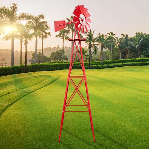 8ft patio metal windmill - 8ft,