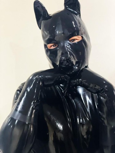 Black latex puppy - latex,