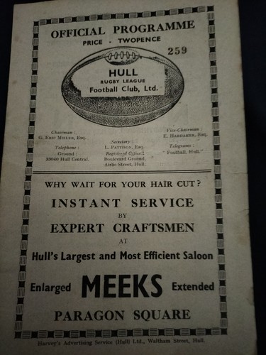 Vintage rugby league programme - rugby,
