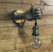 Wooden Vintage Mannequin Hand Lamp, Wall Lamp Sconce, Steampunk Edison Light