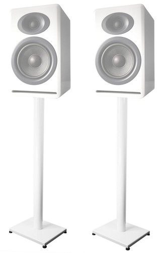 Pair steel white stands - 37”,