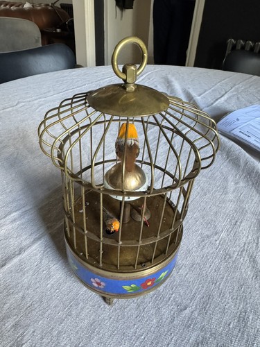 Vintage mechanical bird cage - vintage,