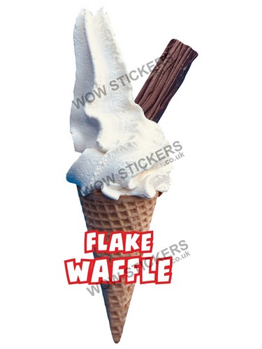 Ice cream van sticker flake - cream,