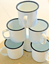 5x Enamel Rustic Vintage Mugs Camping Travel  Tea Coffee  Tin 8cm  Picnic Set 