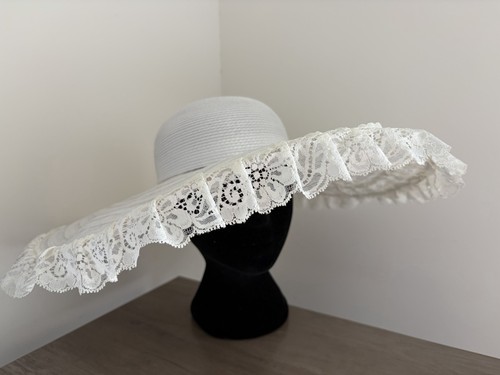 Vintage wedding hat wide brim - vintage,