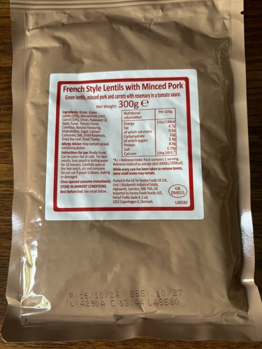 British army mod mre ration - british,