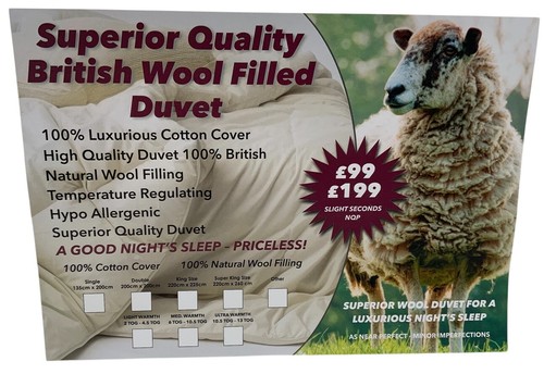 100 wool filled duvet king - wool,
