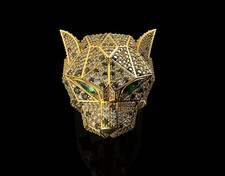 Handcrafted Gold  Panther Ring Men’s Jewelry – Unique Animal Ring