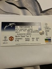 Manchester United V Panathinaikos 03/4 Ticket Unused