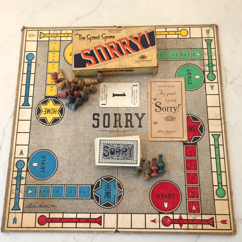 Vintage 1950 sorry game - sorry!, wood