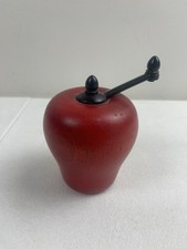 Vintage Cooks Club Wooden Apple Pepper Grinder Stainless Steel