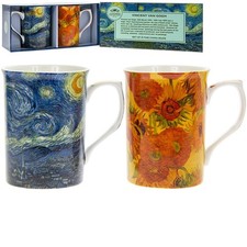 The Leonardo Collection Van Gogh Castle Fine China Mugs Set of 2 Gift Box 350ml
