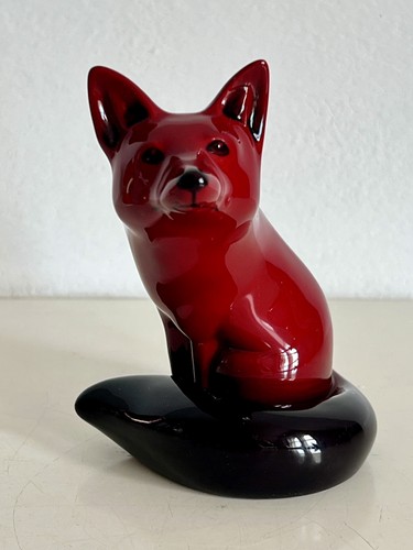 Royal doulton red flambe fox - red,