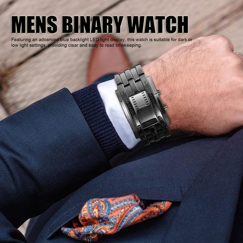Binary watch blue - watch, backlight