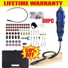 80PCS ROTARY MULTI TOOL SET DREMEL COMPATIBLE ACCESSORIES MINI DRILL HOBBY+CASE