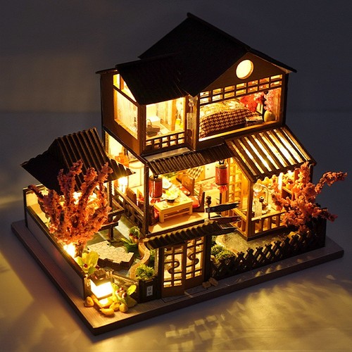 Diy mini wooden dollhouse - wooden,