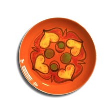 Poole Pottery Delphis Plate, Shape 3A by Diana Davis, Orange & Green Glaze 1960s