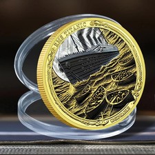Titanic Gold Plated Commemorative Coin - RMS Titanic Unsinkable Collectible Coin 1912