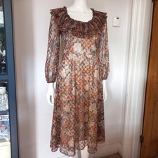 VINTAGE 70s floral MIDI DRESS
