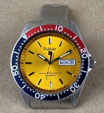 Vintage Pulsar by Seiko Y563-6019 Quartz Mens “Pepsi” “Pogue” - New Bat