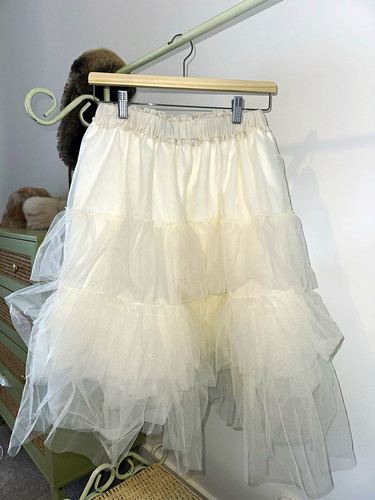 Women white tulle layered - white,