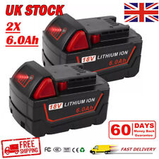 2X Battery For Milwaukee for M18 18V Extended Capacity Lithium 6.0 AH 48-11-1860