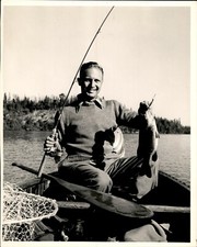 GA130 Original Photo CATCH OF THE DAY Prize Fish Man on River in Row Boat Trip