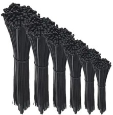 BLACK CABLE TIES / ZIP WRAPS LONG SHORT Thick Thin Narrow Small Fastener QUALITY
