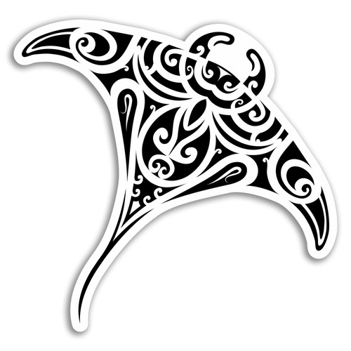 10cm tribal manta ray - x,
