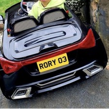 Children's Personalised Plastic Name Number Plate Kids Ride On Electric Car