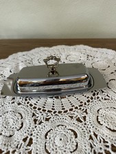 VTG Chrome ~ 3 PC Butter Dish