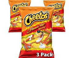 3 x Cheetos Flaming Hot Crunchy 226g (8oz) American Cheetos Snacks USA Import